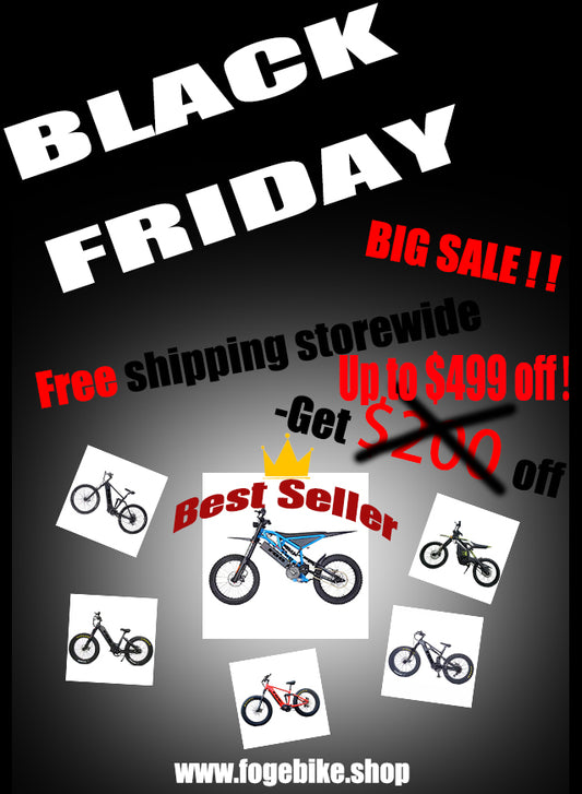 FOG Black Friday Sale: Up to $499 Off on Electric Bikes with Free Shipping - Best Deals on FOG Blizzard, Haze, and Rainbow Models